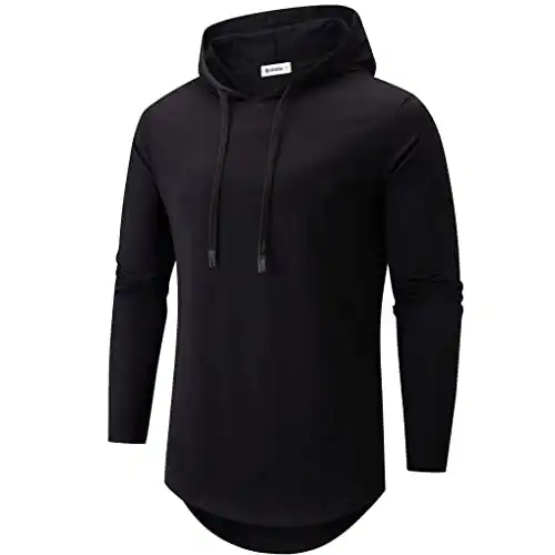 Spozeal Mens Workout Short Sleeve Hooded Shirt Quick Dry Athletic Casual Short Sleeve Pullover Hoodie