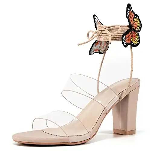 Amazon.com: mikarka Back Bling Glitter Butterfly Stiletto Heels Sandals  Open Toe High Heels Wedding Pumps : Clothing, Shoes & Jewelry