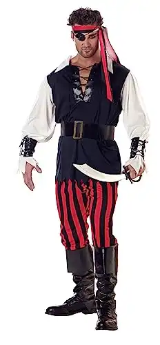 California Costumes Men's Adult-Cutthroat Pirate, Black/Red/White, M (40-42) Costume