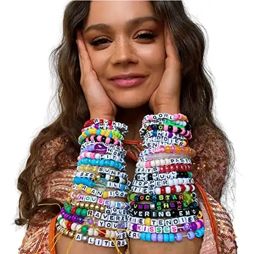 Handmade Kandi Bead Bracelets for Festivals Parties Raves and More 12Pack  EDM 