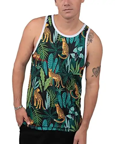 INTO THE AM Men's Premium All Over Print Tank Tops - Colorful Sleeveless Shirts S - 2XL
