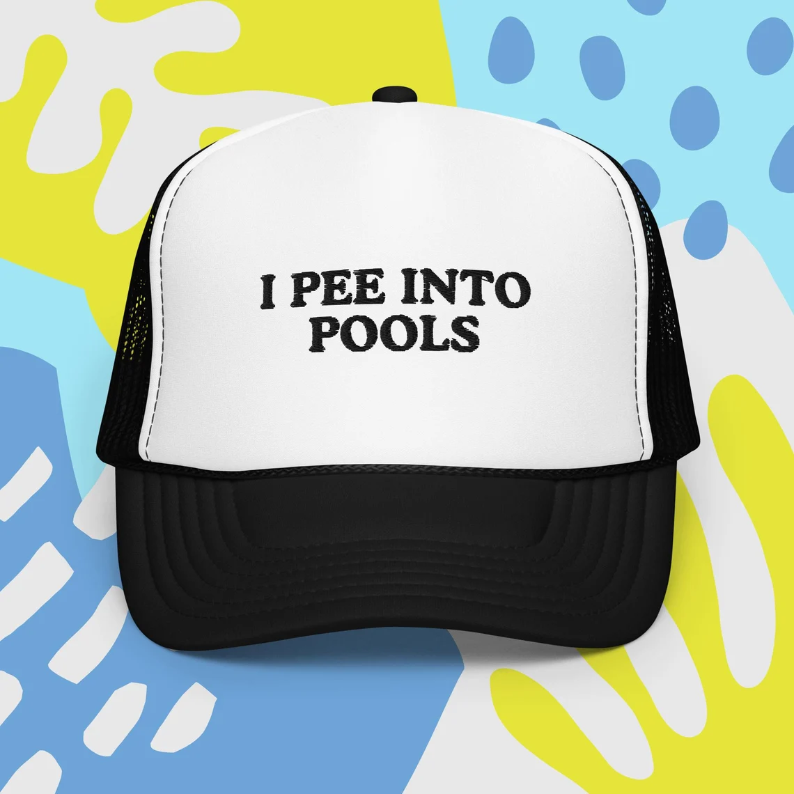 I Pee Into Pools Funny Foam Hat Two Tone Trucker Hat Summer - Etsy
